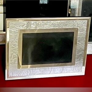 1 Z Gallerie Silver Leaf Crackled Mirrored Art Deco 10 x 8.5 Frame for 5 x 7 Pic